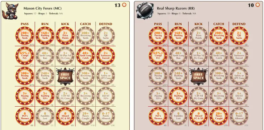 Barstool Bingo head to head matchup