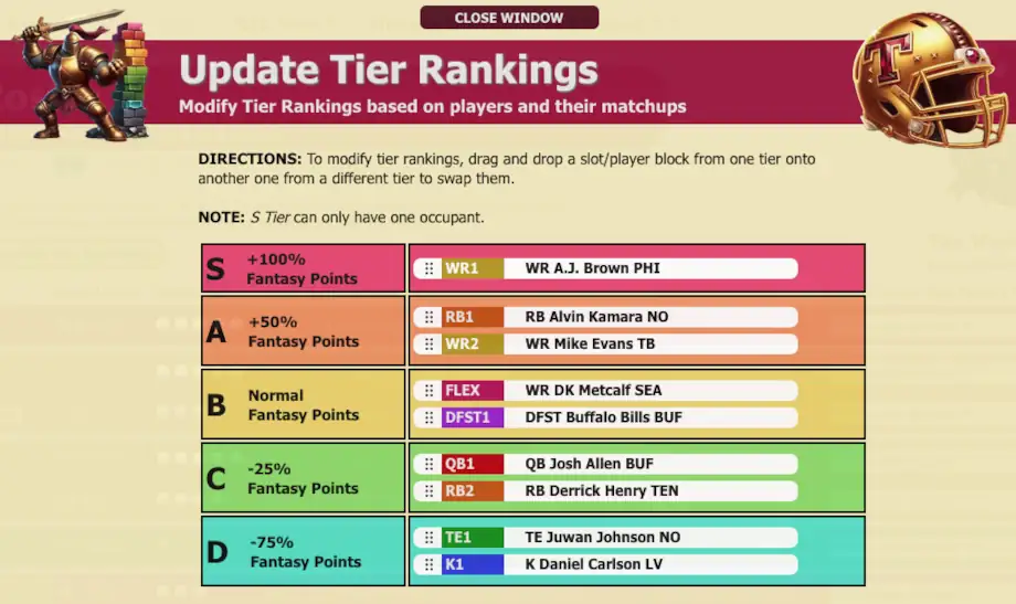 Tier Lord tier setup