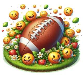 football with smiley faces