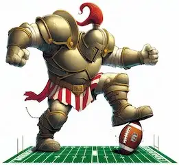 giant stomping on football